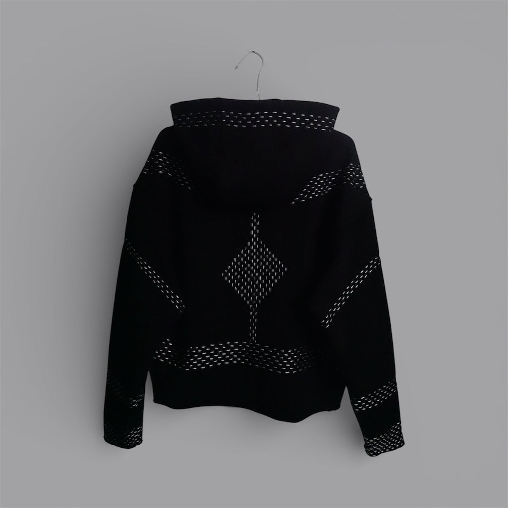 Mongolian wrestling hoodie(boro sashiko)