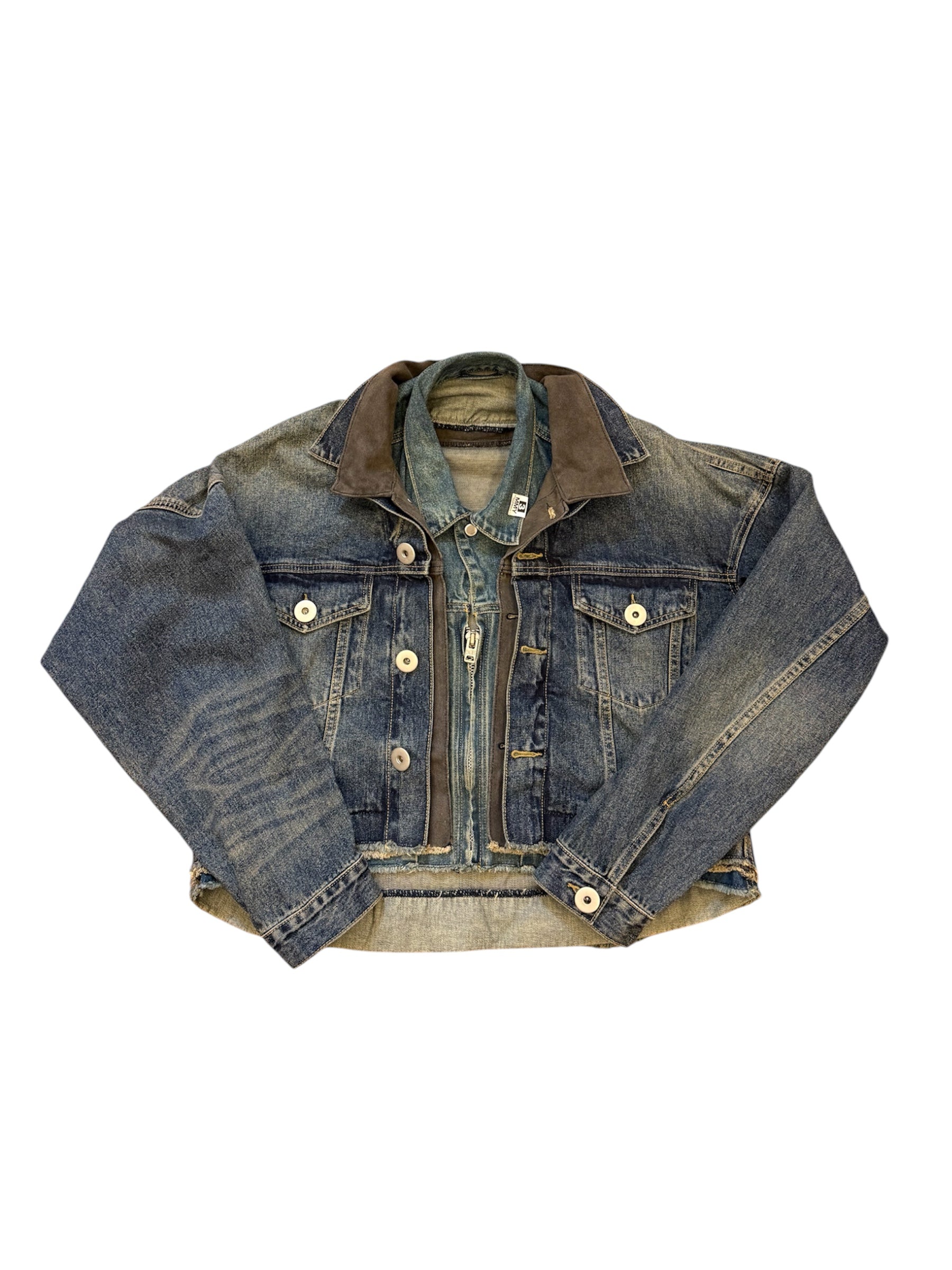 MAISON MIHARA YASUHIRO 3 LAYERED  DENIM JACKET