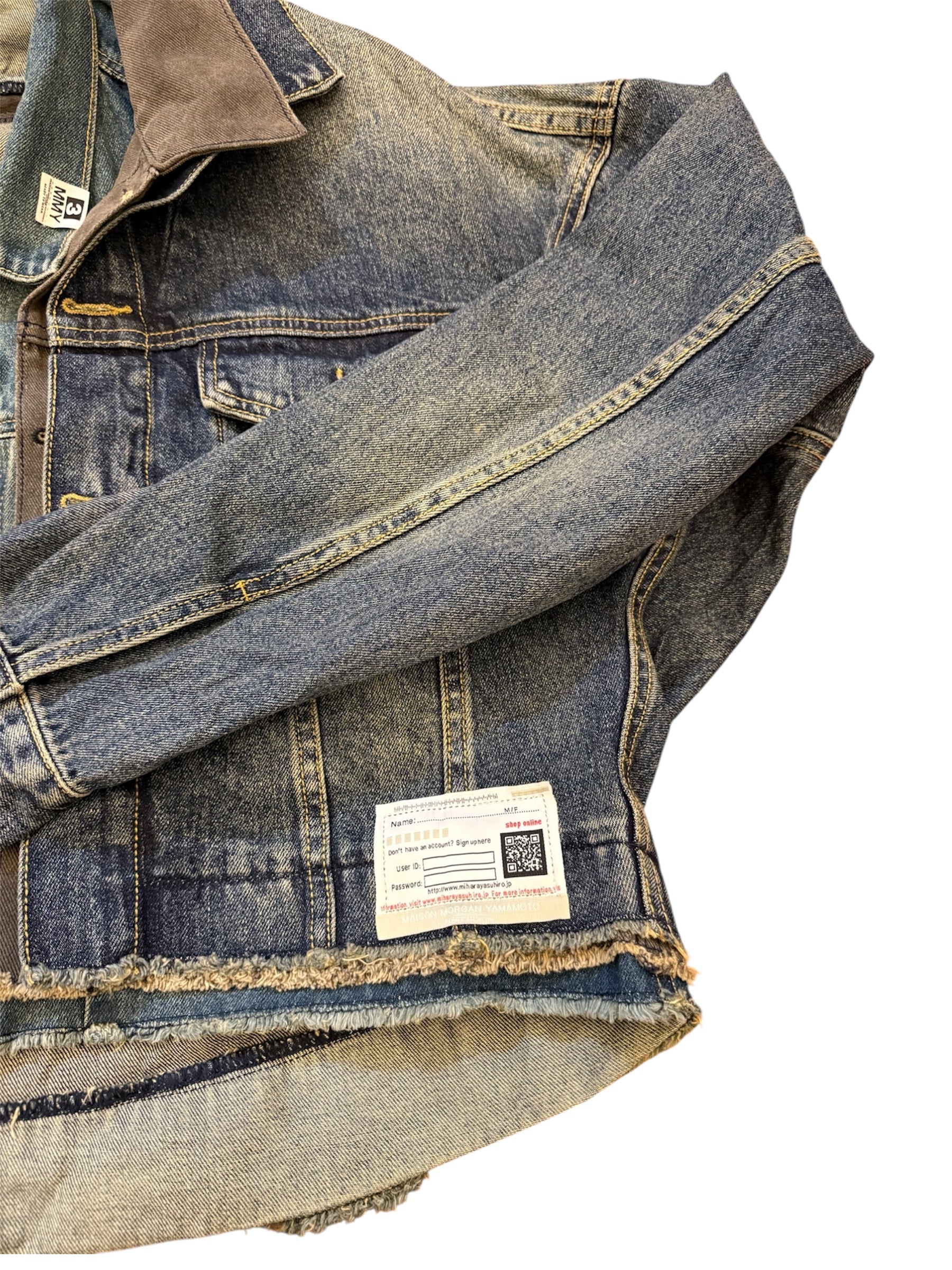 MAISON MIHARA YASUHIRO 3 LAYERED  DENIM JACKET
