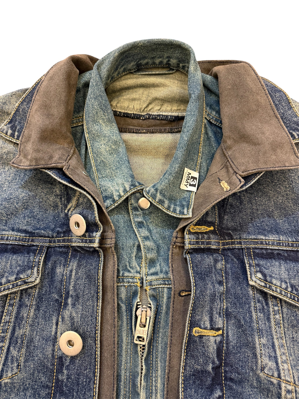 MAISON MIHARA YASUHIRO 3 LAYERED  DENIM JACKET