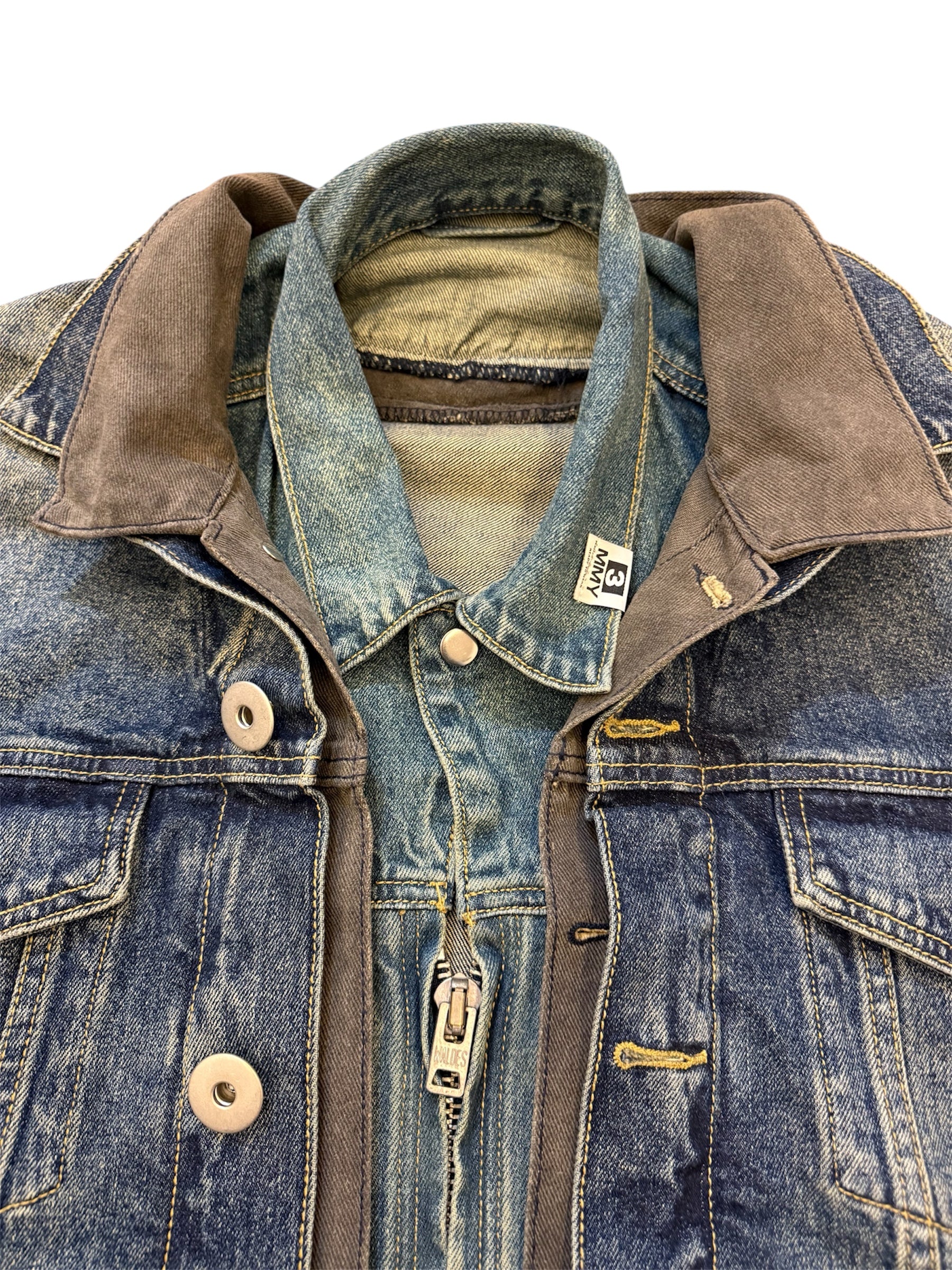 MAISON MIHARA YASUHIRO 3 LAYERED  DENIM JACKET